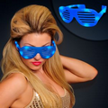 Blue Light Up Slotted Sunglasses - Blank